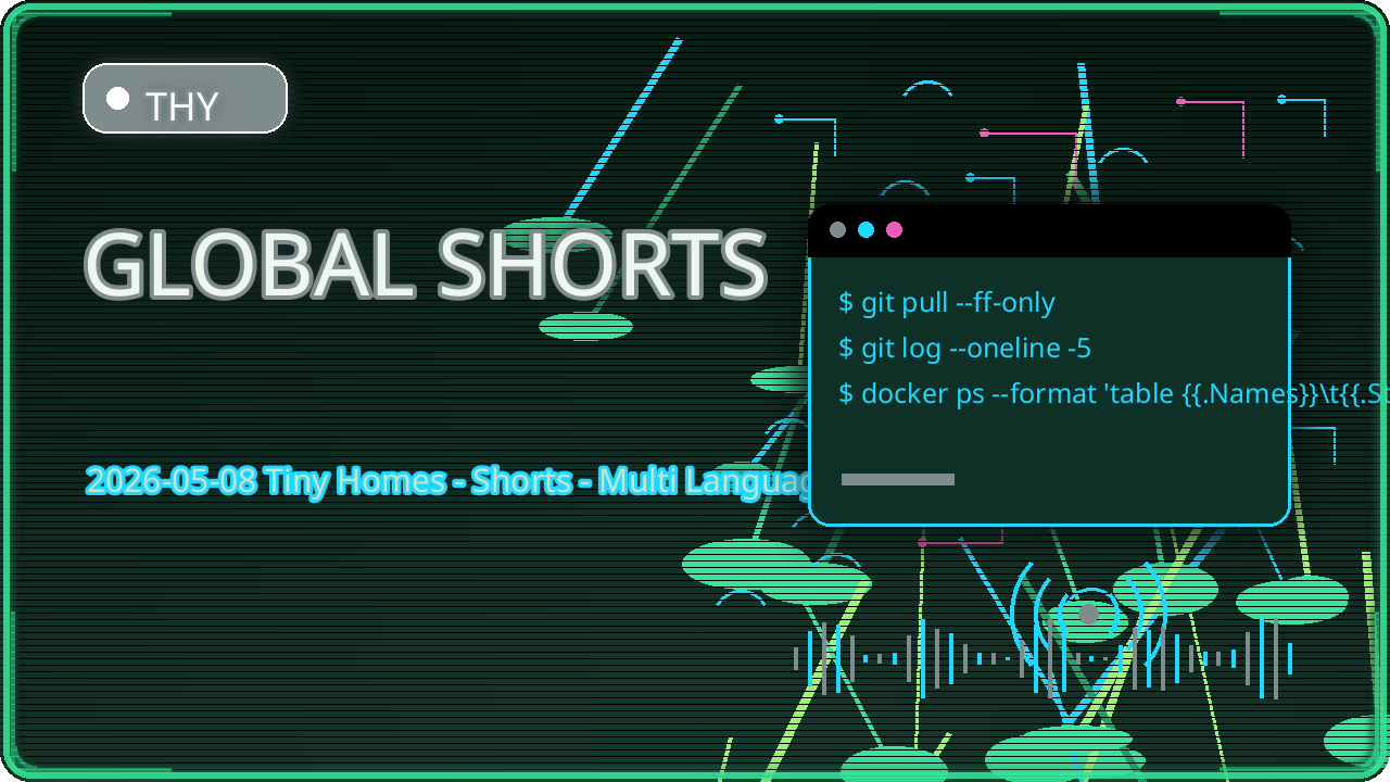 Thumbnail for 2026-05-08 Tiny Homes - Shorts - Multi Language