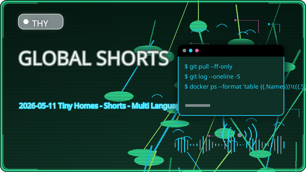 Thumbnail for 2026-05-11 Tiny Homes - Shorts - Multi Language
