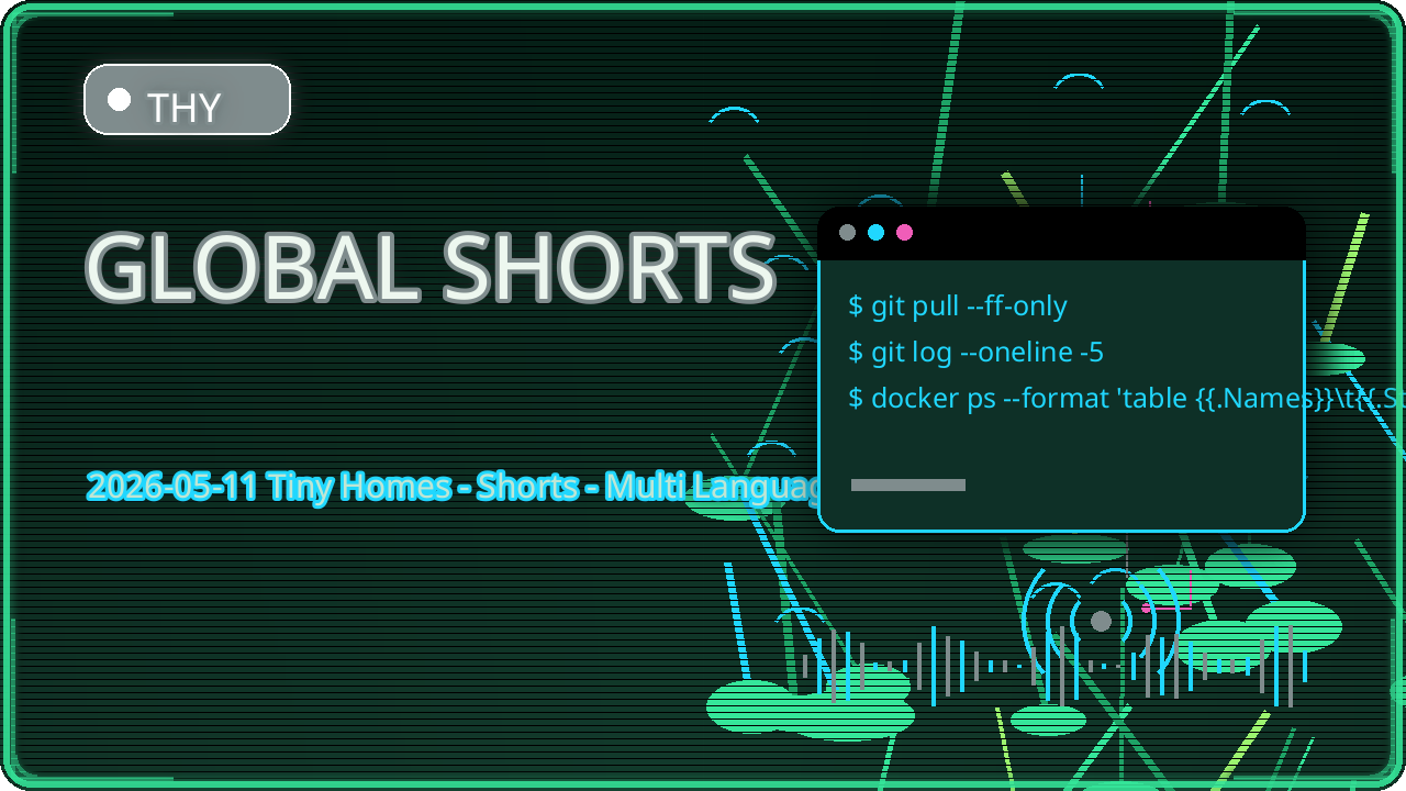 Thumbnail for 2026-05-11 Tiny Homes - Shorts - Multi Language