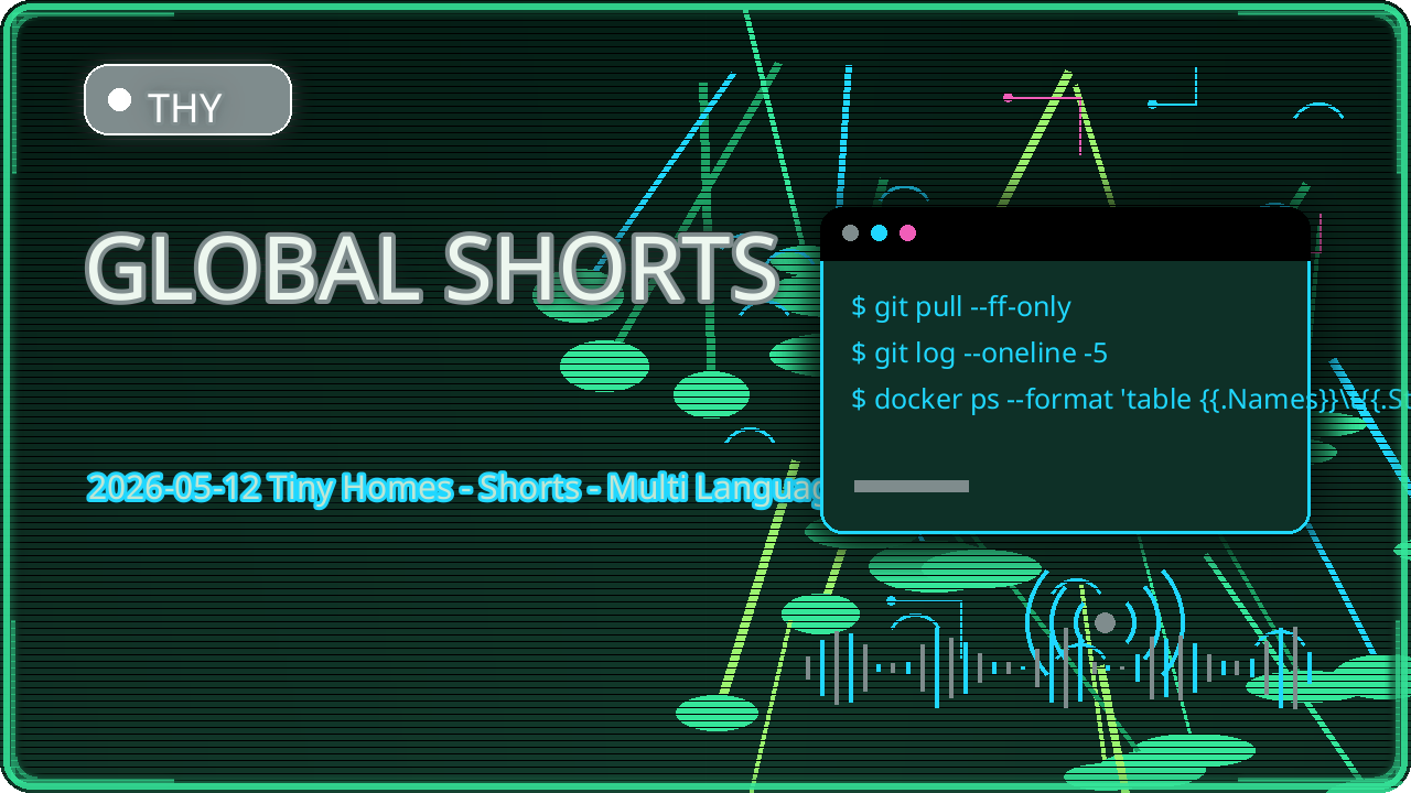 Thumbnail for 2026-05-12 Tiny Homes - Shorts - Multi Language